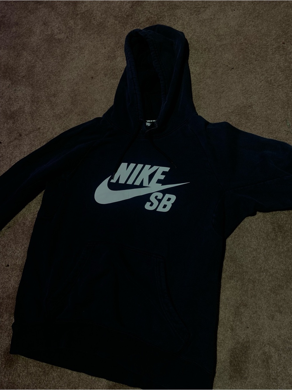 Nike SB Black Pullover Hoodie with White Logo Tag